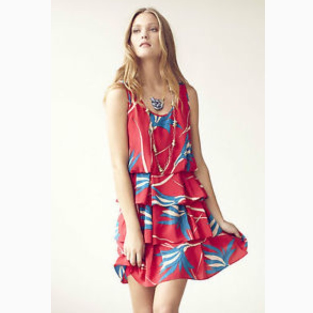Anthropologie Silk Tiered Dress